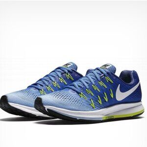 NEW NIKE Zoom Pegasus 33 831356-404 Blue White Aluminum 10 US 42 EUR Wide (D)